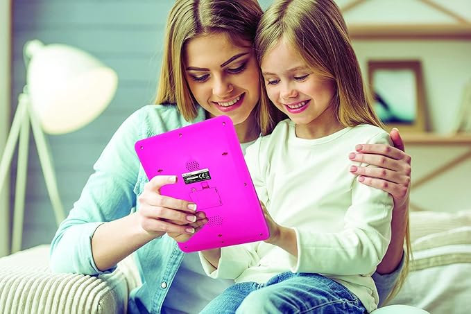 LEXiBOOK Unicorn Educational Bilingual Interactive Learning Tablet, Toy to Learn Alphabet Letters Numbers Words Spelling and Music, English/Spanish Languages, Pink, JCPAD002UNIi2