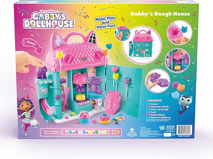 Canal Toys Gabby’s Dollhouse ™ Dough House! Have a cat-Tastic time Sculpting, molding, and Shaping Colorful Dough and Decoration Gabby’s Dough House! Easy Storage and Portability! Ages 4+