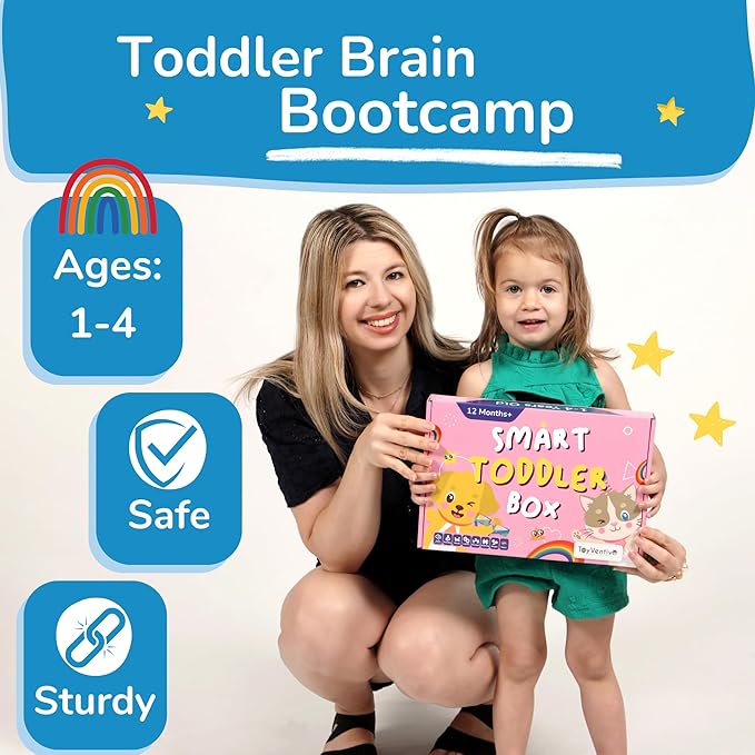 TOYVENTIVE Books, Toddler Flash Cards, and Puzzles – Educational Toys and Birthday Gifts for 1, 2, 3 Year Old Girl, Preschool Learning Activities and Games, Colors, Shapes, Letters, Numbers