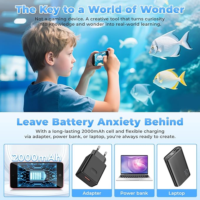 Ai Kids Camera for Age 3-10, Digital Camera Christmas Birthday Gifts, Toddler Learning Play Toy Camera with 4 inch IPS HD Eye-Friendly Screen, AI Smart Learning, Music Player (Pink)