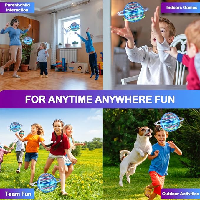 Flying Orb Ball Toy 2025 Upgraded,Cosmic Globe Boomerang Hover Ball Galactic Fidget Spinner Outdoor Toys, Hand Drone Orbit, Cool Toys Gift for 6 7 8 9 10+ Year Old Boys Girls Teens (Red)