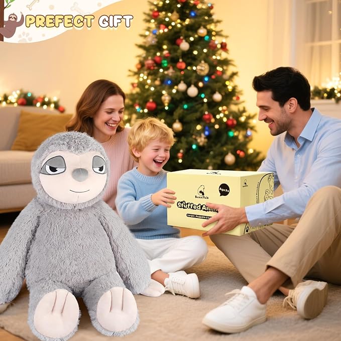 Huge Sloth Stuffed Animal 30", Jumbo Soft Sloth Stuffed Animals, Big Plushies for Stress Relief & Sleep Aid, Cuddly Giant Plush Gifts for Kids Adults