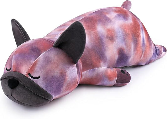 30'' Giant French Bulldog Plush Stuffed Animal- Leopard Pattern French Bulldog Dog Plush Pillow Plushies, Large Sleeping French Bulldog Large Plushie Toy, Birthday Gifts for Kids Girls Boys