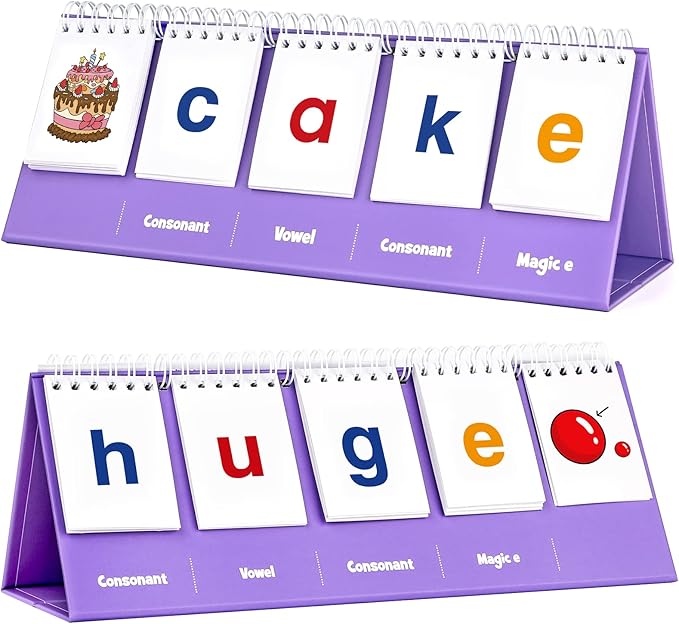 Aizweb Magic E Word Games,Phonics Games Flash Card for Preschool Kindergarten Classroom Must Haves,Spelling Reading Learning Games,Speech Therapy Montessori Educational Toy for Kid 3 4 5 Year Old