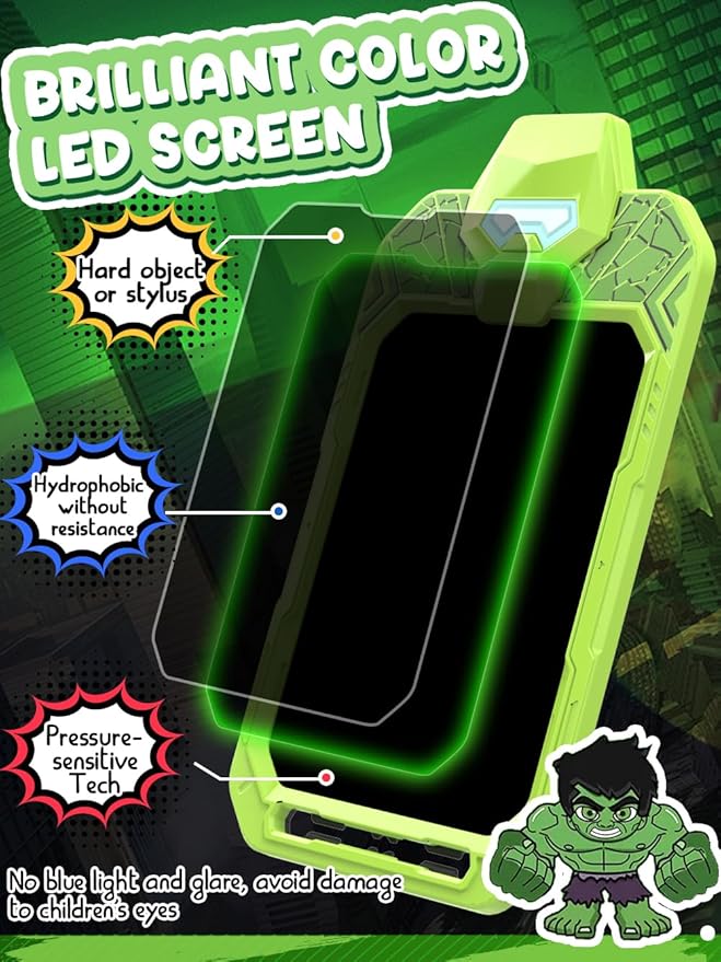 LCD Writing Tablet Doodle Board 10 Inch, Colorful Drawing Pad, Electronic Drawing Tablet, Drawing Pads,Travel Gifts for Kids Ages 3 4 5 6 7 8 Year Old Girls Boys (Powerful Warrior)