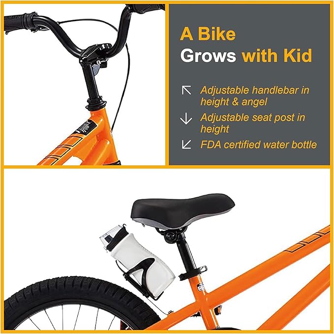 RoyalBaby Kids Bike Freestyle Classic & EZ Balance Pedal Switchable Bicycle, 12 14 16 18 Inch, 3-10 Years Toddler to Big Kids