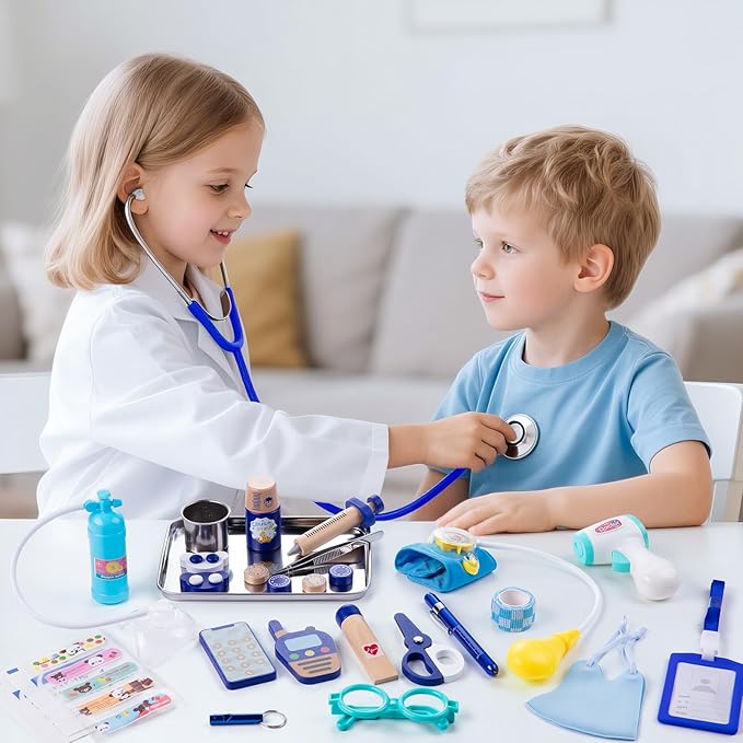 Doctor Kit for Kids, 35 Pcs Kids Doctor Kit for Toddlers 3-5 with Medical Storage Bag & Real Stethoscope, Pretend Play Doctor Set for Fun Role Playing Game