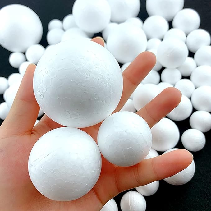 Acrice Solar System Model Kit for Kids Includes 14PCS Mixed Sized Foam Balls, 12PCS Bamboo Sticks, 12 Color Pigments, 2PCS Painting Brushes for School Science Projects and DIY Planet Handcraft