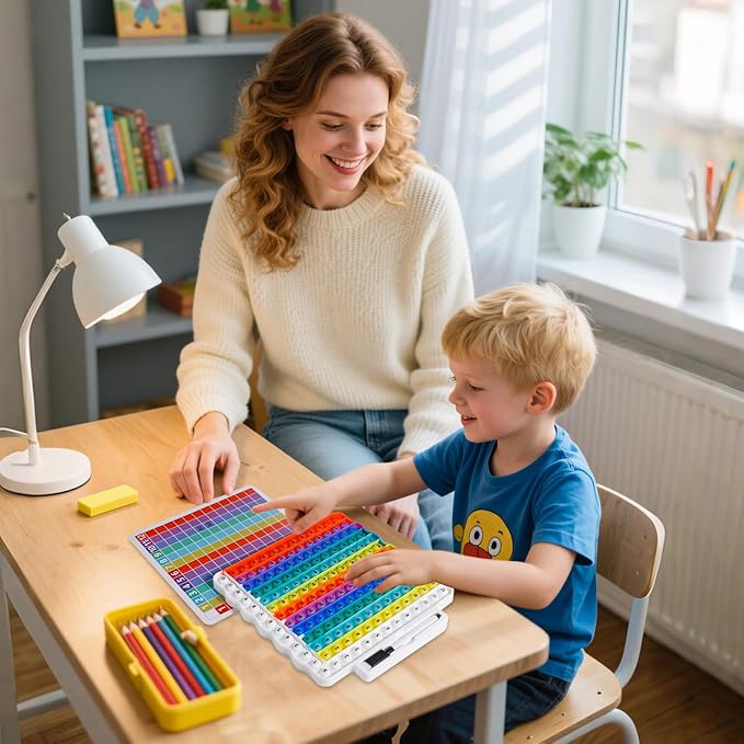 Educational e1 Multiplication Table pop Fidget Toy Rainbow Colors with Dry Erase Marker Stress Relieving Toy Memory Addition Game 3rd Grade pop 12x12 Rainbow Toy Board Math manipulatives
