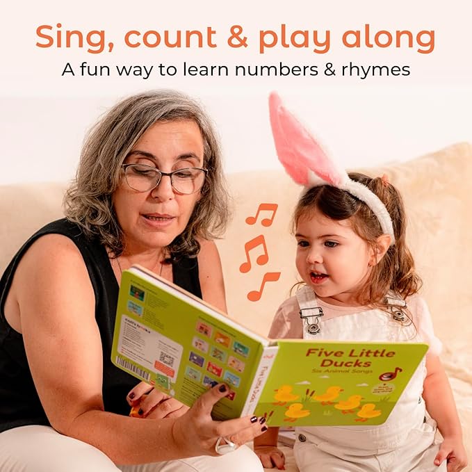 Cali's Books Five Little Ducks Nursery Rhymes Book for Toddlers - Sound Books for Toddlers 1-3, Headphone Jack, Musical Book with Sound Button and 6 Songs