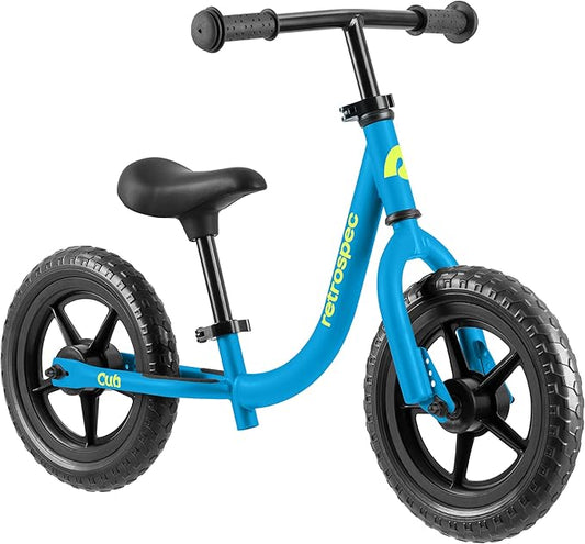Retrospec Cub Toddler Balance Bike for Ages 18 Months - 3 Years - 12in No-Pedal Beginner Bicycle with Adjustable Seat, Puncture-Proof Tires & Safe Low Frame Design