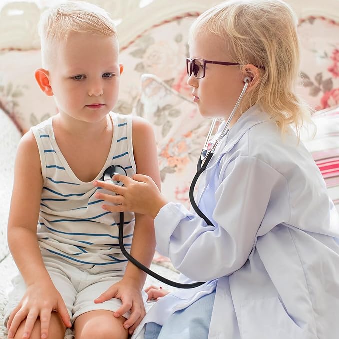 Kids Stethoscope Toy, 2 Pack Real Working Stethoscope for Kids, Toy Doctor Kit for Toddler 3 4 5, Boys Girls Nurse Cosplay Costume Accessories