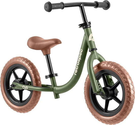 Retrospec Cub Toddler Balance Bike for Ages 18 Months - 3 Years - 12in No-Pedal Beginner Bicycle with Adjustable Seat, Puncture-Proof Tires & Safe Low Frame Design