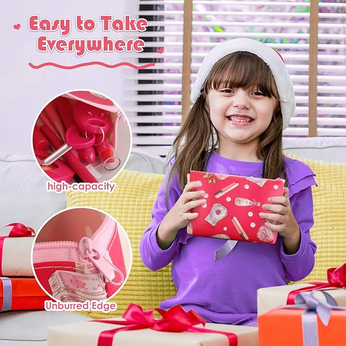 Toddler Girl Toys, Pretend Makeup Kit for Girls 3-5, Kids Play Makeup Set for Kids 3-5 4-6, Toddler Makeup Kit with Fake Makeup Set, Car Key & Make up Toy for Age 3 4 5 Year Old Girl Gifts