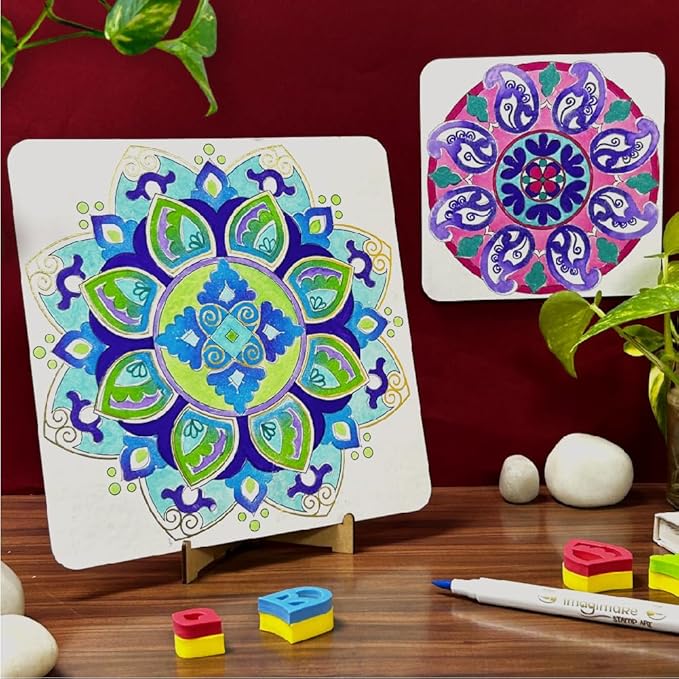 Imagimake Mandala Art Kit | Watercolor Paint Set | 12 Exciting Mandala Projects in Arts and Crafts for Kids Ages 8-12-14-16 | Craft Kits for Adults & Kids | 8 Year Old Girl Birthday Gifts