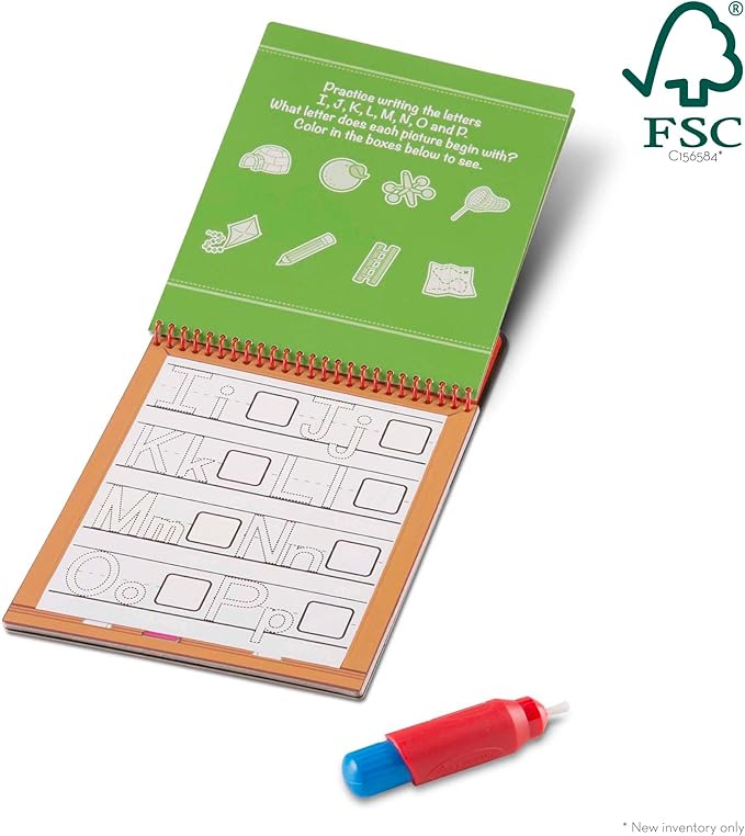 Melissa & Doug On The Go Water Wow! Mess Free Coloring Book, Reusable Water-Reveal Activity Pad, Alphabet, Travel Toys, Party Favors, for Toddlers & Kids Ages 3+ - FSC Certified