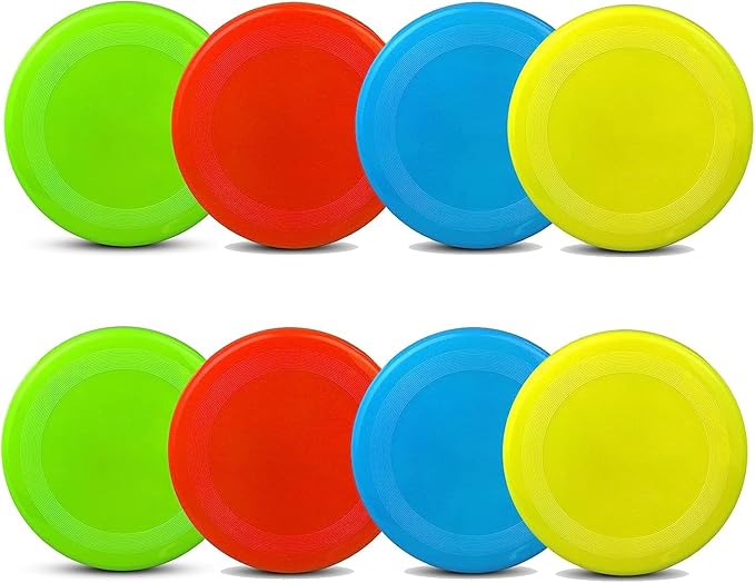 Sand Beach Toys, Jumbo 8" Flying Disc Toys For Kids Adults, Sport Yard Disc Toy For Outdoor Beach Accessories Backyard, Lawn, Park, Flying Ring Gift Set Boys Girls, Holiday Stocking Stuffer(8 PACK)