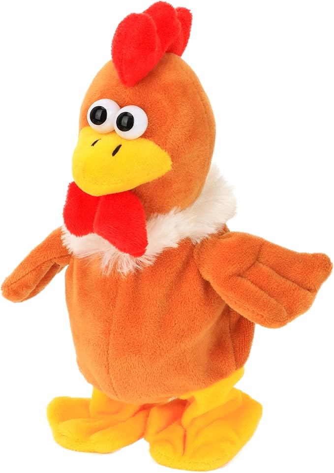 Hopearl Talking Chicken Repeats What You Say Walking Chick Electric Interactive Animated Toy Speaking Plush Buddy Gifts for Toddlers Thanksgiving Day, 9''