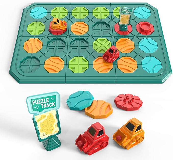 Kids STEM Board Games Educational Learning Toys，Logic Road Builder Games，Brain Teasers Puzzles Toys，Montessori Preschool Birthdays Gifts for Kids Ages 4 5 6 7 Year Old Boys Girls