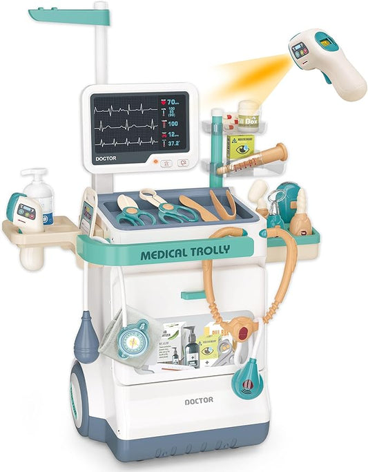 Deluxe Doctor Kit for Kids - 26 Piece Pretend Medical Station Toy Set with Play Stethoscope and Medical Instruments - Perfect Role Play Gift for Toddlers and Young Children