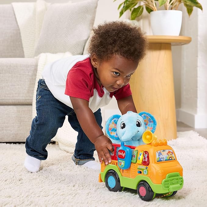 VTech Learn and Rescue Elephant Truck Pull Toy with Plush Elephant