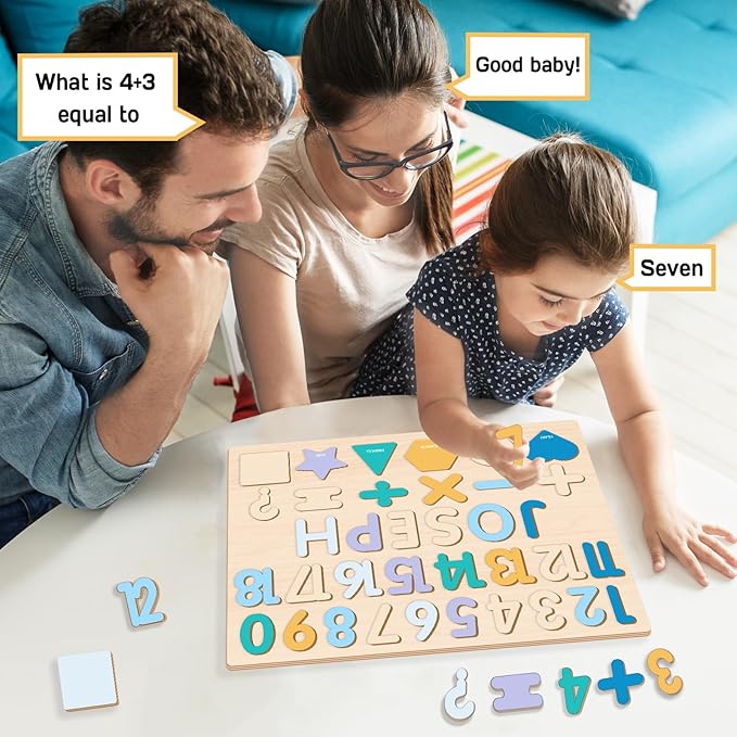 Personalized Name Puzzles, Montessori Toys, Shape Number Puzzles for Toddlers, Educational Toys, Customized Easter for 1st Birthday Girls and Boys