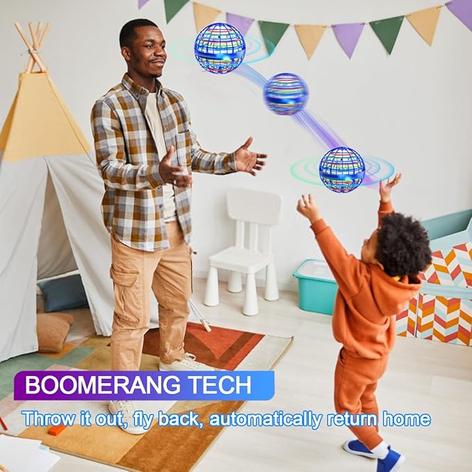 Flying Orb Ball Toy 2025 Upgraded,Cosmic Globe Boomerang Hover Ball Galactic Fidget Spinner Outdoor Toys, Hand Drone Orbit, Cool Toys Gift for 6 7 8 9 10+ Year Old Boys Girls Teens (Blue)