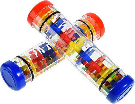 MIHEY 2 Pack Rainmaker Rain Stick Toy, 8 Inch Rainstick Musical Instrument for Babies Toddlers and Kids, Sensory Developmental Shaker