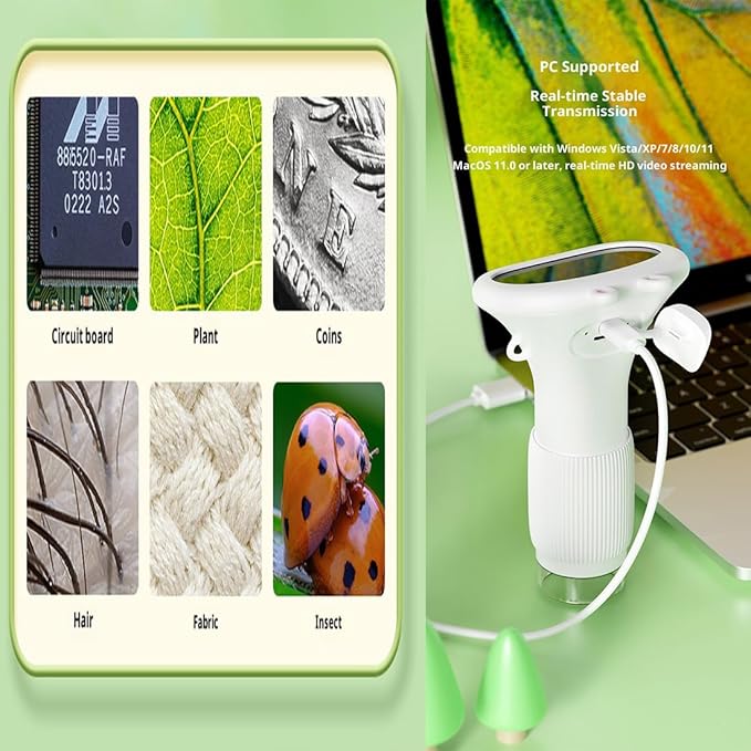 Lens Microscope Toy, Handheld Digital Microscopes, HD Pocket Portable Mini USB Microscopes Camera, 2" IPS Screen 1000X Microscope for Kids, Science Edu Fun Birthday Gifts Toys for Children (2Pcs-B)