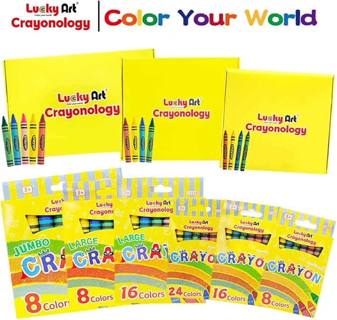 10 Sets of 4 Packs (40 count) Large Size Crayons - Mini Crayon Packs for Kids Party Favors, School Supplies for Teachers & Travel Crayons