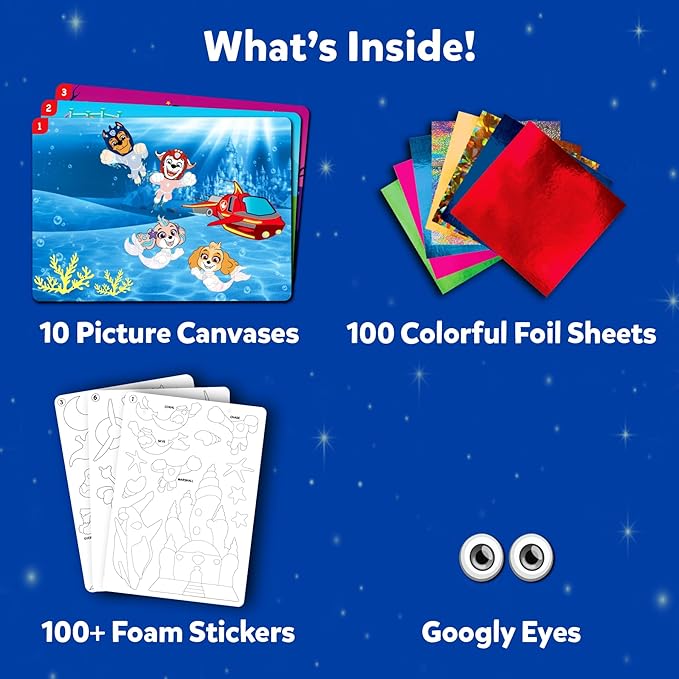 Skillmatics Foil Fun - PAW Patrol, Mess-Free Art & Craft Kits for Kids, DIY Creative Activity, Travel Toys, Christmas Gifts for Fans of Chase, Marshall, Skye, Girls, Boys, Ages 4, 5, 6, 7, 8 and Up