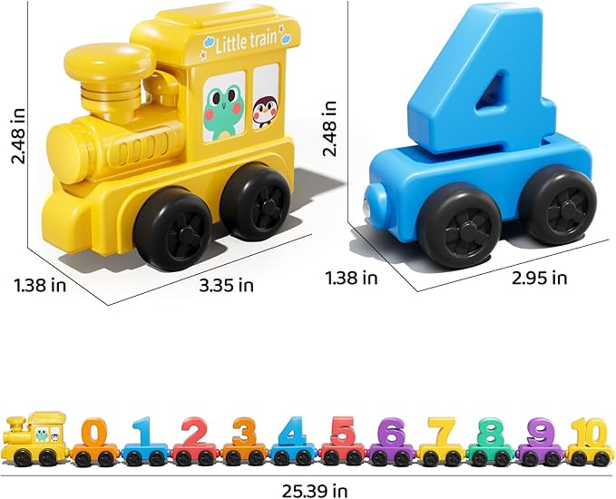 Magnet Number Train Set for Toddlers 1 2 3 4 Years Old - Counting Toy, Color Sorting Toy, Preschool Educational Activities, Learning Toy, Train Birthday Gifts for Boys Girls 1-3, 2-4