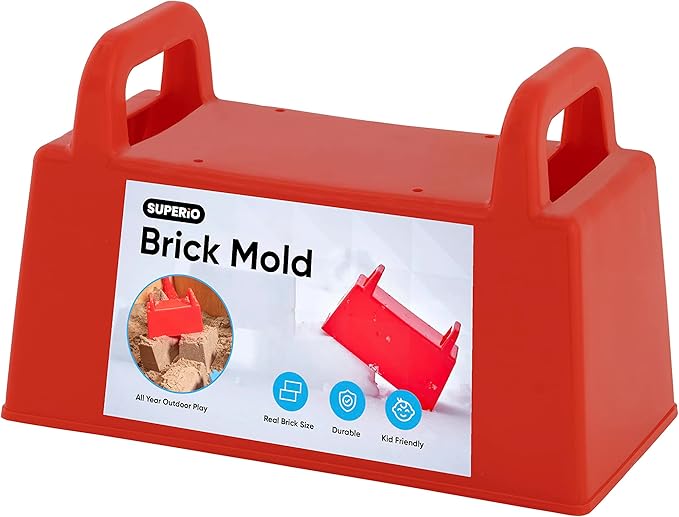 Superio Snow Brick Maker Igloo Fort Block Form Outdoor Winter Snow Toys Sand Castle Building Kit for Adults and Kids Sandbox, Beach, Sand Toys (Red)