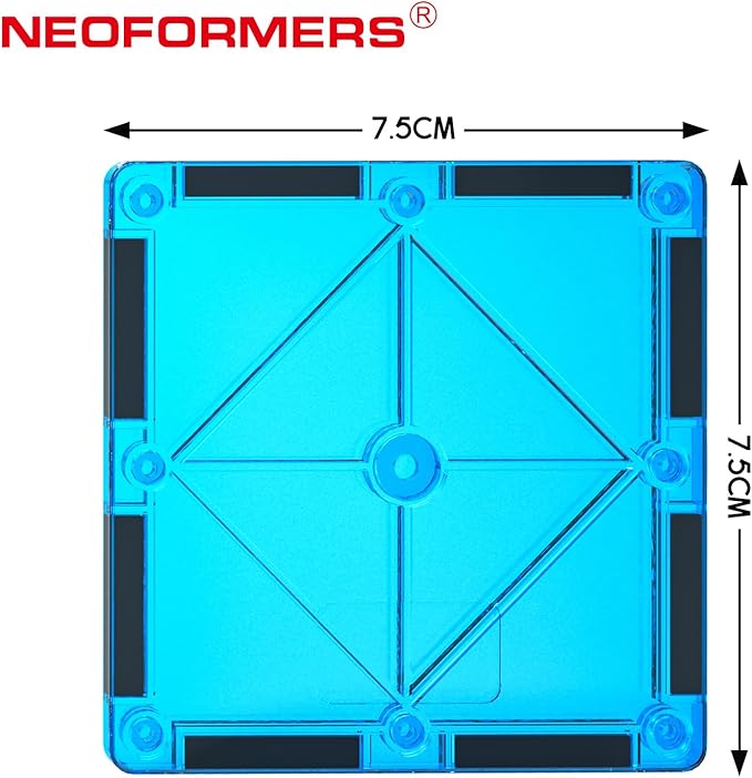 16PCS Square Magnetic Tiles Magnet Expansion Set, Construction Building Blocks, Starter Set for Kids Ages 3+