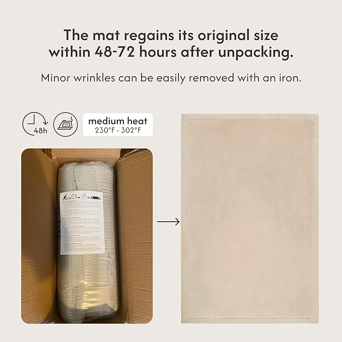 Hakuna Matte Premium Baby Play Mat 60”x 80” Beige – Cloud-Soft Coral Velvet Memory Foam Rug for Crawling & Play – Non-Slip, Water-Resistant, Care Tummy Time Mat – Non-Toxic Padded Playmat