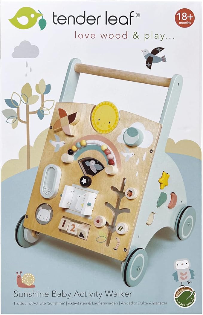 Tender Leaf Toys - Sunshine Baby Activity Walker - Activity Station to Encourage Floor Play to First Steps - Perfect Companion to Learn How to Walk - Age 18m +
