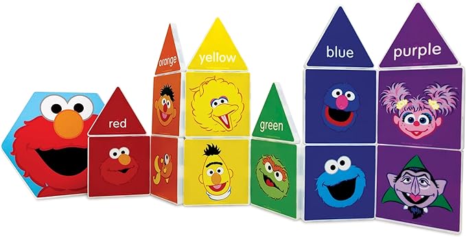 CreateOn “Sesame Street” Toys, Magnetic Kids’ Building Tiles from “Sesame Street” Books, Colors with Elmo Magnet Tiles, Educational Toys for Ages 3+, 17 Pieces