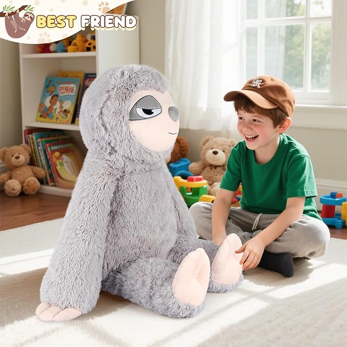 Huge Sloth Stuffed Animal 30", Jumbo Soft Sloth Stuffed Animals, Big Plushies for Stress Relief & Sleep Aid, Cuddly Giant Plush Gifts for Kids Adults