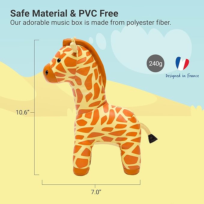 Little Big Friends Musical Baby Toy – Soft Plush Pull-String Cord Classical Toy for Baby & Toddlers | Soothing Stuffed Cuddly Animal Gift | Gina The Giraffe