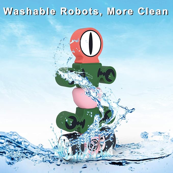 Gifts2U Magnetic Robots, 35PCS Magnetic Blocks Set for Kids with Storage Box, Stacking Robots Toy STEM Educational Playset for Boys and Girls Ages 3-6 Style A