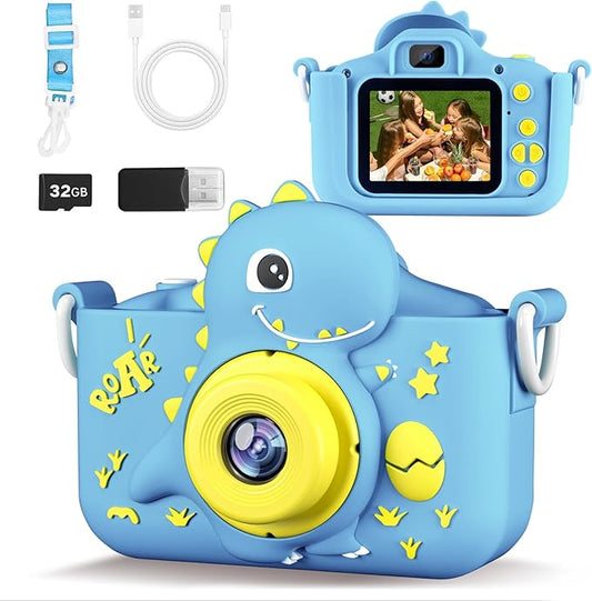 KANAD Kids Camera, Toys for Age 3-8 Year Old Boys, Stocking Stuffers for Kids, 1080P HD Selfie Digital Video Camera for Toddlers for Son - Blue