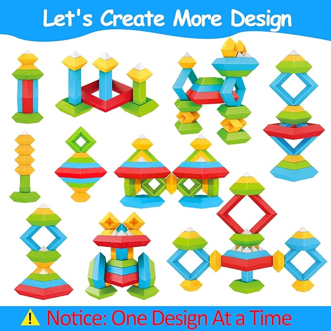 Tsomtto Montessori Toys for 1 2 3 4 5 6 Year Old Boy Girl Toddlers Preschool Learning Activities 30 Pcs Stacking Building Blocks STEM Stackable Educational Sensory for Kids Age 1-3 3-5