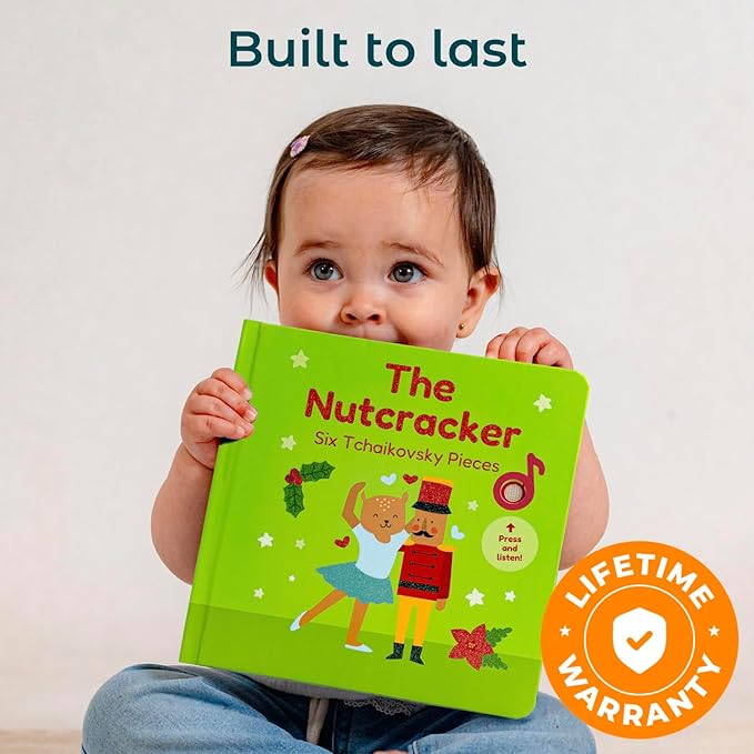 Cali's Books The Nutcracker Book for Children - Rechargeable USB Musical Book for Toddlers 1-3, Perfect for Christmas, 6 Excerpts from Tchaikovsky's Nutcracker Classical Music, Ballet for Kids