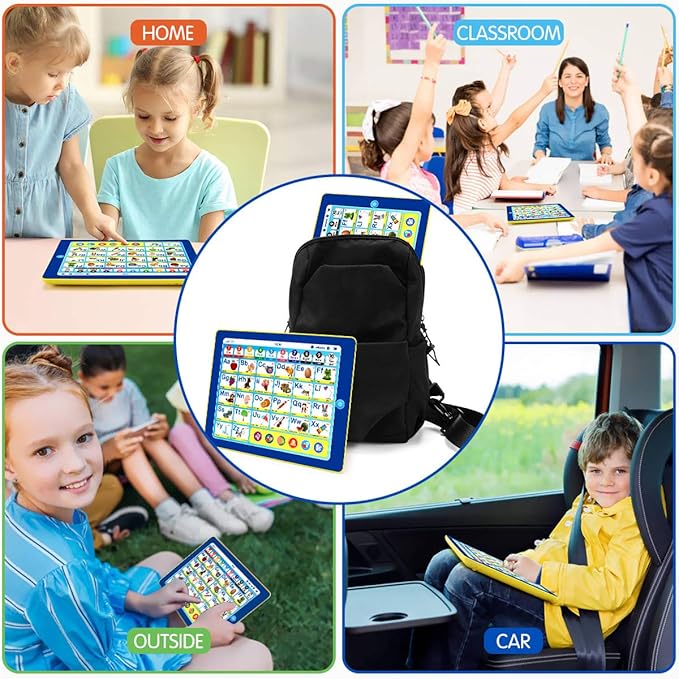 6-in-1 Kids Tablet with ABC/Words/Numbers/Color/Games/Music - Interactive Educational Electronic Toys Makes Learning Fun, Toddler Learning Toys Gifts for Age 3 4 5 Year Old Boys Girls&Preschool