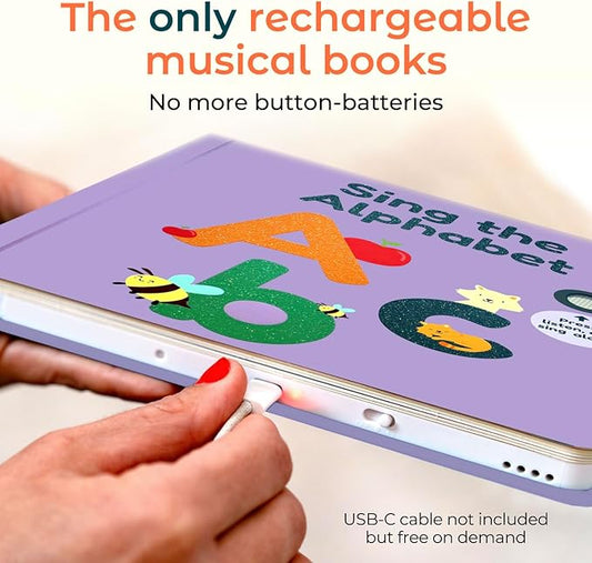 Cali's Books Alphabet Book for Toddlers 1-3 - Learn ABC, Musical Books for Kids, Interactive Talking Baby Toddler Sound Book, Educational Song Learning Toys, Singing and Speech Music Toy for Babies