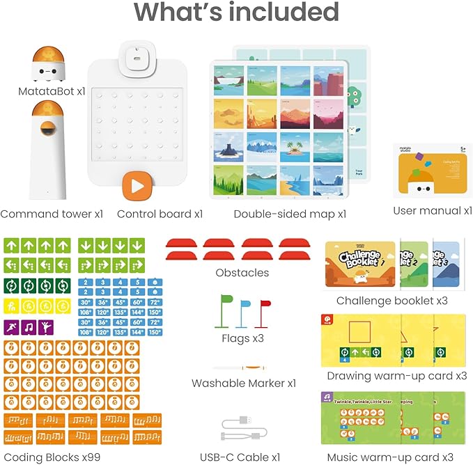Coding Set Pro STEM Robot for Kids Ages 4+, Coding Robot for Kids to Learn Early Programming, Educational Toy for Homeschool & Classroom Ages 4-10