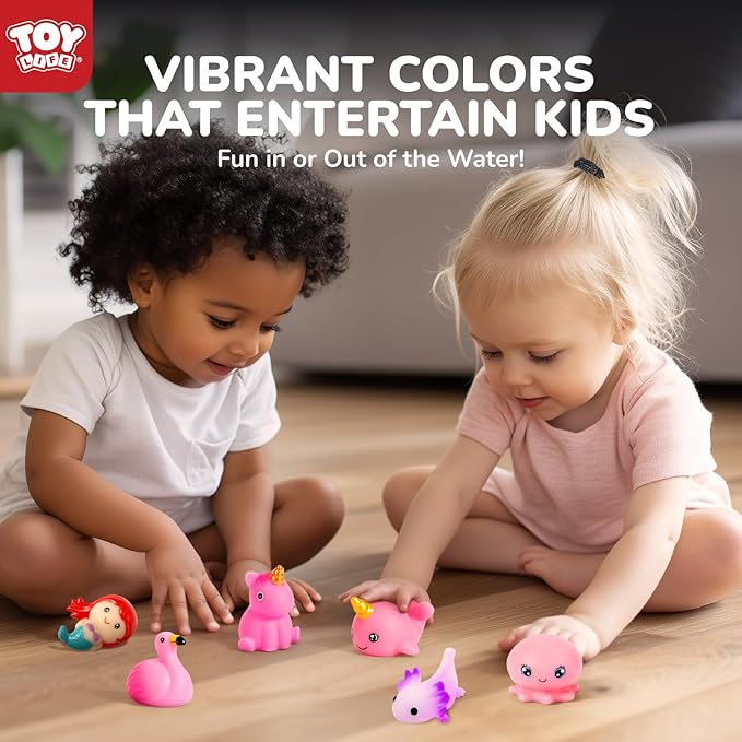 TOY Life 6 PCS Mermaid Light Up Bath Toys for Kids Ages 4-8, No Hole Glow Bath Toys for Kids, Baby Toddler Bath-Time Christmas Birthday Gifts for Grandkids, Girls, Ideal for Shower, Bathtub, Pool