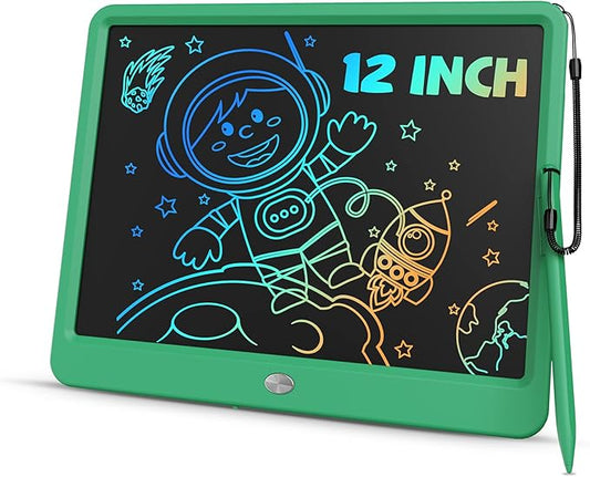 TEKFUN LCD Writing Tablet for Kids, 12inch Large Doodle Board Erasable Drawing Board, Zero Mess Coloring Travel Car Trip Toys for Toddler, Kids Birthday for Age 3-10 Boys & Girls