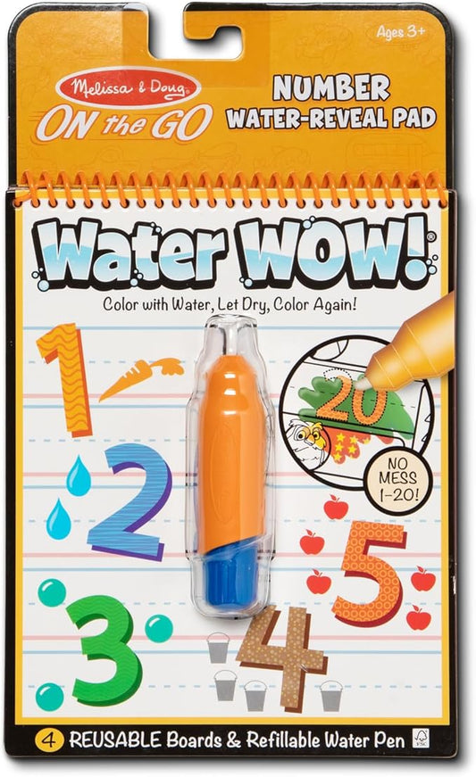 Melissa & Doug On The Go Water Wow! Reusable Water-Reveal Activity Pad - Numbers - FSC Certified
