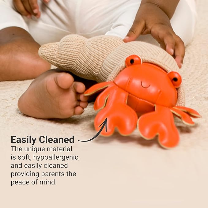 Little Big Friends Musical Baby Toy – Soft Plush Pull-String Cord Classical Toy for Baby & Toddlers | Soothing Stuffed Cuddly Animal Gift | Brigitte The Hermit Crab